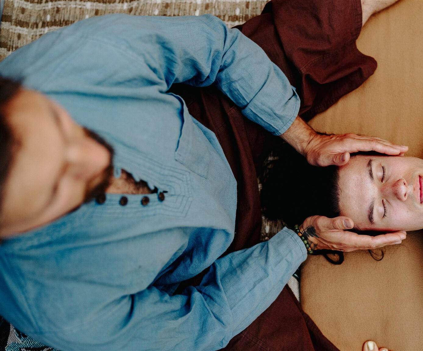 Adrian applying zenthai energy healing to a person head Adrian applying zenthai energy healing to a person head